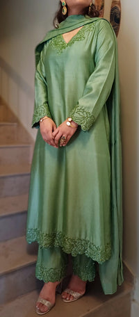 ALIZEH - Sage Green Ramen Silk 3-Piece