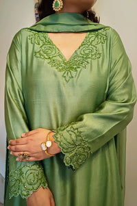 ALIZEH - Sage Green Ramen Silk 3-Piece